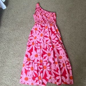 Amazon smocked, one shoulder midi dress. Worn once